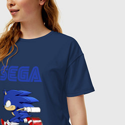 Футболка оверсайз женская SEGA, цвет: тёмно-синий — фото 2