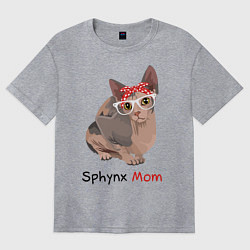 Футболка оверсайз женская Мама сфинкса, цвет: меланж