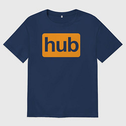 Футболка оверсайз женская Hub, цвет: тёмно-синий