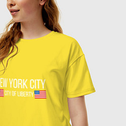 Футболка оверсайз женская NEW YORK, цвет: желтый — фото 2