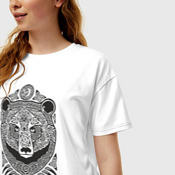 Футболка оверсайз женская Медведь, цвет: белый — фото 2