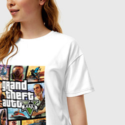 Футболка оверсайз женская GTA5, цвет: белый — фото 2