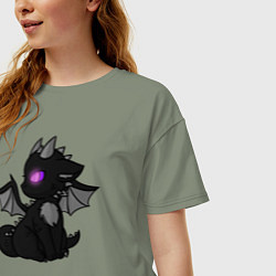 Футболка оверсайз женская Эндар дракон, цвет: авокадо — фото 2