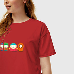 Футболка оверсайз женская South Park Саус Парк, цвет: красный — фото 2