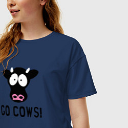 Футболка оверсайз женская South Park Go Cows!, цвет: тёмно-синий — фото 2