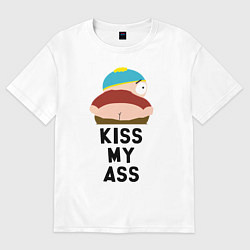 Футболка оверсайз женская KISS MY ASS, цвет: белый