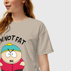 Футболка оверсайз женская Я не толстый, цвет: миндальный — фото 2
