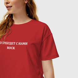 Футболка оверсайз женская Да пребудет с нами ROCK, цвет: красный — фото 2