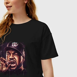 Футболка оверсайз женская Ice Cube, цвет: черный — фото 2