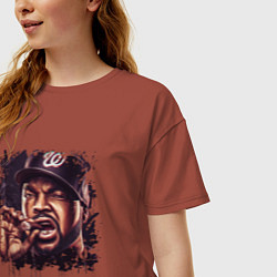 Футболка оверсайз женская Ice Cube, цвет: кирпичный — фото 2