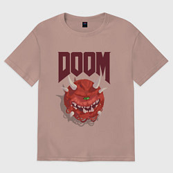 Футболка оверсайз женская DOOM, цвет: пыльно-розовый