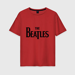 Футболка оверсайз женская The Beatles, цвет: красный