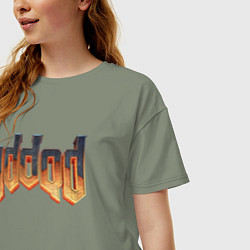 Футболка оверсайз женская IDDQD DOOM, цвет: авокадо — фото 2