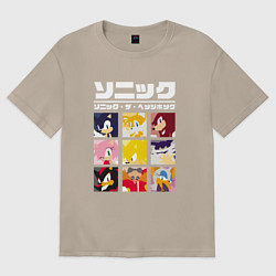 Футболка оверсайз женская Японский Sonic, цвет: миндальный