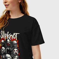 Футболка оверсайз женская Slipknot, цвет: черный — фото 2