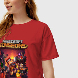 Футболка оверсайз женская Minecraft Dungeons, цвет: красный — фото 2