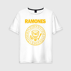 Футболка оверсайз женская RAMONES, цвет: белый