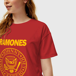 Футболка оверсайз женская RAMONES, цвет: красный — фото 2