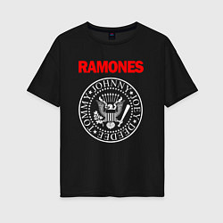 Футболка оверсайз женская RAMONES, цвет: черный