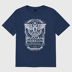 Футболка оверсайз женская Russian Federation, цвет: тёмно-синий