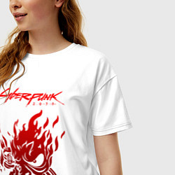 Футболка оверсайз женская CYBERPUNK 2077, цвет: белый — фото 2
