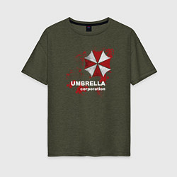 Футболка оверсайз женская Umbrella, цвет: меланж-хаки