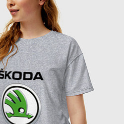 Футболка оверсайз женская SKODA, цвет: меланж — фото 2