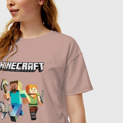 Футболка оверсайз женская MINECRAFT, цвет: пыльно-розовый — фото 2