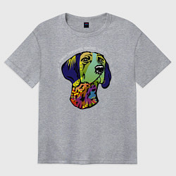 Футболка оверсайз женская Берегись курцхаара, цвет: меланж