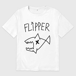 Футболка оверсайз женская Nirvana Flipper, цвет: белый