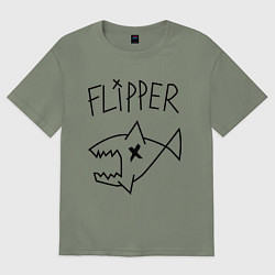 Футболка оверсайз женская Nirvana Flipper, цвет: авокадо