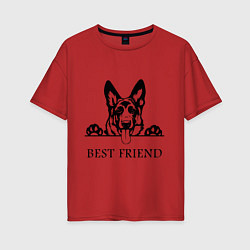 Футболка оверсайз женская ОВЧАРКА BEST FRIEND Z, цвет: красный