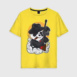 Футболка оверсайз женская Panda Gangster, цвет: желтый