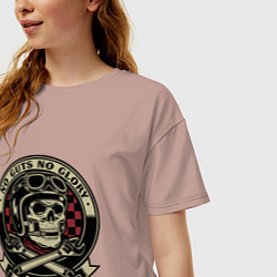 Футболка оверсайз женская No guts no glory, цвет: пыльно-розовый — фото 2