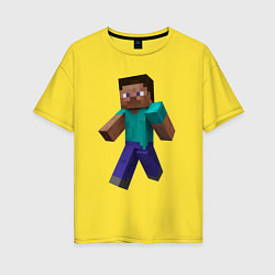 Футболка оверсайз женская Minecraft персонаж, цвет: желтый