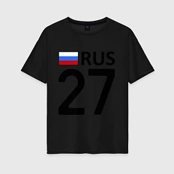 Футболка оверсайз женская RUS 27, цвет: черный