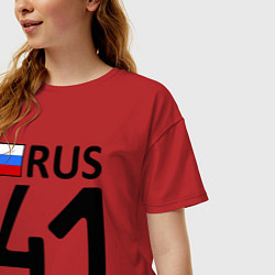 Футболка оверсайз женская RUS 41, цвет: красный — фото 2