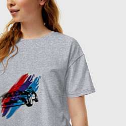 Футболка оверсайз женская BMW, цвет: меланж — фото 2