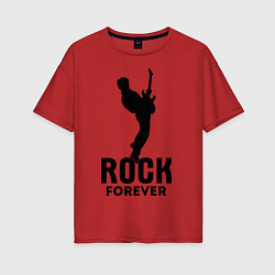 Футболка оверсайз женская Rock forever, цвет: красный