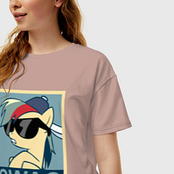 Футболка оверсайз женская Rainbow Dash swag, цвет: пыльно-розовый — фото 2