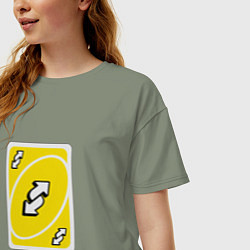 Футболка оверсайз женская Уно реверс, цвет: авокадо — фото 2