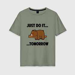 Футболка оверсайз женская Мишка, цвет: авокадо