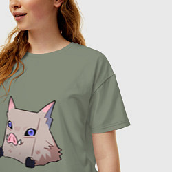 Футболка оверсайз женская Иноске Хашибира, цвет: авокадо — фото 2