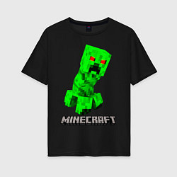 Футболка оверсайз женская MINECRAFT CREEPER, цвет: черный