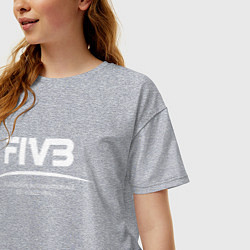 Футболка оверсайз женская FIVB ВОЛЕЙБОЛ, цвет: меланж — фото 2