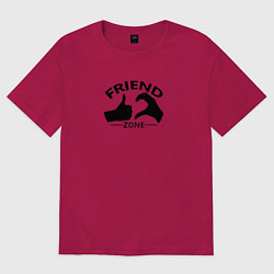Футболка оверсайз женская Friend zone logo, цвет: маджента