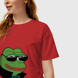 Футболка оверсайз женская Pepe в очках EZ, цвет: красный — фото 2