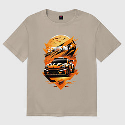 Футболка оверсайз женская BeamNG drive - Air studio, цвет: миндальный