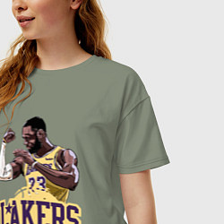 Футболка оверсайз женская LeBron - Lakers, цвет: авокадо — фото 2