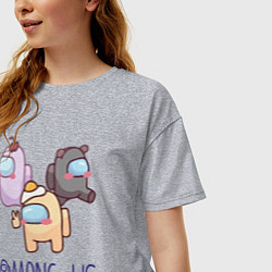 Футболка оверсайз женская Among Us, цвет: меланж — фото 2